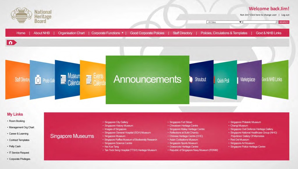 National Heritage Board – Intranet Portal Design&nbsp;Proposals
