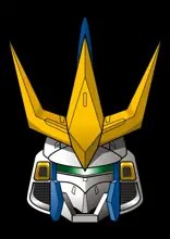 Front-facing vector illustration of Tallgeese III with a large gold crest and green visor.